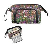 FRODOTGV Astuccio scolastico con fiori in vetro macchiato, grande capacità, astuccio per il trasporto con scomparto per matite per bambini per forniture scolastiche per bambini