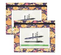 FRODOTGV Astuccio trasparente con 3 fori per raccoglitori a 3 anelli, confezione da 2 pezzi, per studenti e classi