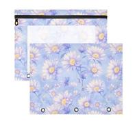 FRODOTGV Astuccio viola chiaro con girasoli con cerniere lisce, per lettere di carta A4, confezione da 2 articoli per ufficio per studenti