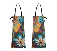 FRODOTGV Auto Trash Bag Set di 2 sacchetti della spazzatura per auto, fiori colorati immagine cartone animato, camion sacchetto della spazzatura bidone della spazzatura auto