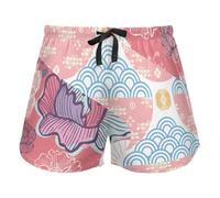 FRODOTGV Beautiful Art - Pantaloncini da pigiama con motivo etnico da donna, elastico in vita con coulisse, pantaloni del pigiama per corsa, esercizio M, Bella Giapponese Modello Nuvole Onde, L