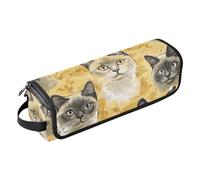 FRODOTGV Beauty Burmese Cats Gold 2 in 1 strumenti per capelli organizer e tappetino resistente al calore con cerniera strumenti di riscaldamento borsa da viaggio per ferro piatto strumenti caldi e