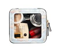 FRODOTGV Beauty case con cerniera, trasparente, motivo senza cuciture, motivo divertente elefanti che dormono, Seamless Pattern Divertente Sleeping Elefanti, 1 Size