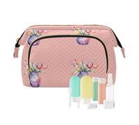 FRODOTGV Beauty case da viaggio borsa per il trucco grande borsa cosmetica portatile cambiamento borsa acquerello vaso di fiori modello, Modello vaso di fiori ad acquerello, 1 Size