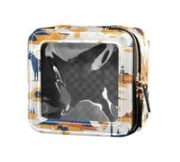 FRODOTGV Beauty case da viaggio in pelle trasparente con rose rosse con bulbi oculari e corvi neri, per ragazze, Selvaggio West Scozia occidentale, 1 Size