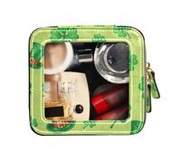 FRODOTGV Beauty case da viaggio trasparente piccola borsa per il trucco per la borsa per il giorno di San Patrizio Trifoglio verde da viaggio cosmetico, San Patrizio Trifoglio Verde, 1 Size