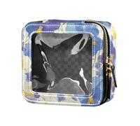 FRODOTGV Beauty case impermeabile trasparente con labbra rosse e ciliegia, con cerniera, organizer per smalto per unghie per ragazze, Il Giardino Tricolore Viola Del Pensiero, 1 Size