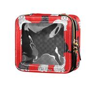 FRODOTGV Beauty case nero estetico - borsa per il trucco trasparente con uccello cincia e fiume, 02, 1 Size