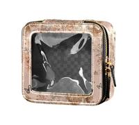 FRODOTGV Beauty case nero estetico - borsa per il trucco trasparente con uccello cincia e fiume, 12, 1 Size