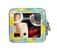 FRODOTGV Beauty case trasparente con fiori e foglie di camomilla con limoni e foglie gialle, Limoni Camomilla Fiori E Foglie Giallo, 1 Size