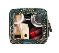 FRODOTGV Beauty case trasparente, con luna, sole, stella, alchimia, magica, in pelle, con cerniera, Luna Sole Stella Alchimia Magica, 1 Size