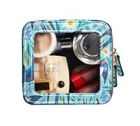 FRODOTGV Beauty case trasparente con rondini volanti e fiori primaverili blu, Rondini Volanti E Fiori Primavera Blu, 1 Size