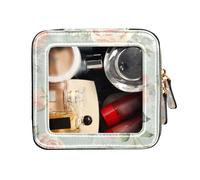 FRODOTGV Beauty case trasparente con rose e peonie color pesca pallida mini contenitori per il trucco, Peonie di rose di pesca pallido, 1 Size