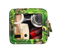 FRODOTGV Beauty case trasparente con scimmie, banane e foglie di palma, mini trousse per cosmetici, Banane Scimmie E Foglie Di, 1 Size