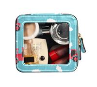 FRODOTGV Beauty case trasparente con trattore rosso e blu, Rosso Trattore Blu, 1 Size