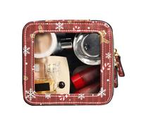 FRODOTGV Beauty case trasparente, piccola, per biscotti natalizi, bastoncini di zucchero, neve, articoli da toeletta da viaggio, Biscotti di Natale Biscotti Candy Canes Neve, 1 Size