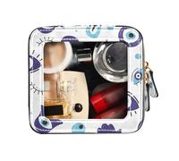 FRODOTGV Beauty case trasparente piccolo beauty case cartoon occhi malvagi blu, Cartoon Evil Eyes Blu, 1 Size