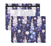 FRODOTGV Beauty FLOWERs - Confezione da 2 buste viola per raccoglitori con 3 occhielli rinforzati, per lettere di carta A4, per studenti e classi