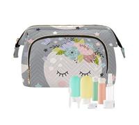 FRODOTGV Bella Luna Illustrazione Grigio Trucco Bag Bagno Impermeabile Sacchetto di Immagazzinaggio Delle Donne Della Moneta Borsa, Illustrazione Bella Luna Grigio, 1 Size