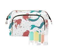 FRODOTGV Bella Sirene dai capelli rossi borsa cosmetica borsa da viaggio per il trucco essenziale per le donne borsa per il periodo di trucco, Belle Sirene dai Capelli Rossi, 1 Size