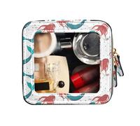 FRODOTGV Bella Sirene dai capelli rossi Borse da viaggio per articoli da toeletta carino borsa per il trucco trasparente portatile organizzatore di trucco, Belle Sirene dai Capelli Rossi, 1 Size