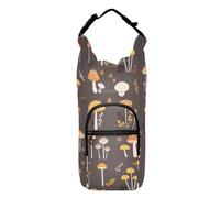 FRODOTGV Blooming Funghi Portaborraccia Portaborraccia Elegante Zaino con coulisse con tasche e porta bottiglia d'acqua a corpo incrociato per bottiglie d'acqua da 20/24/32/1,134 g