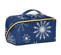 FRODOTGV Blue Snowflakes Collection Borsa portatile da viaggio per cosmetici, borsa cosmetica da viaggio di grande capacità, borsa da toeletta da viaggio, borsa da trucco impermeabile, borsa organizer