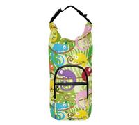 FRODOTGV Borsa a tracolla colorata con foglie di piante tropicali con camaleonti per bottiglie d'acqua Borsa termica con cerniera per bottiglie d'acqua Porta cintura Adatto per bottiglie da 20/24/32/4