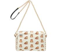 FRODOTGV Borsa a tracolla da donna, capacità 2,5 l | Impermeabile PU Pelle Metallo Hardware Multi Pocket Leggero Lavoro Visita Turistica Otter