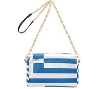 FRODOTGV Borsa a tracolla da donna, capacità 2,5 l | Impermeabile PU pelle metallo hardware multi tasca mani libere trasportare spiaggia attività all'aperto bandiera della Grecia