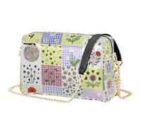 FRODOTGV Borsa a tracolla da donna, capacità 2,5 l | Morbida pelle PU Full stampato design slot per schede e tasca interna leggera lavoro giro turistico trapunta floreale