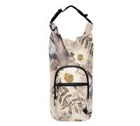 FRODOTGV Borsa a tracolla per bottiglia d'acqua con fiori di lupo artistico elegante porta bottiglia d'acqua isolato supporto zaino porta bottiglia d'acqua adatto per bottiglie da 20/24/32/4 once