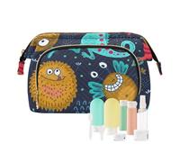 FRODOTGV Borsa cosmetica cosmetica borsa cosmetica impermeabile variopinta mostri divertenti borse cosmetiche di grande capacità per la borsa, Mostri divertenti colorati, 1 Size
