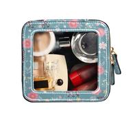 FRODOTGV Borsa da toilette da viaggio impermeabile carina borsa per trucco trasparente scheletro gatti fiori felice Halloween borsa per la cura della pelle, Scheletro Gatti Fiori Happy Halloween, 1