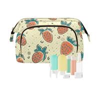 FRODOTGV borsa da toilette grande capienza borsa porta soldi gioielli leggeri fragole disegnate a mano, fragole disegnate a mano, 1 misura, Fragole disegnate a mano, 1 Size