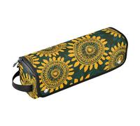 FRODOTGV Borsa da viaggio astratta senza cuciture con girasoli e tappetino resistente al calore, organizer per strumenti per capelli, per ferri da stiro, piastre e arricciacapelli, Girasoli astratti