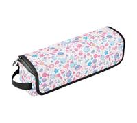 FRODOTGV Borsa da viaggio con gatto colorato neon da donna, borsa da viaggio impermeabile per acconciature, organizer con tappetino in ferro per piastra e asciugacapelli, Carino Kawaii, 1 Size