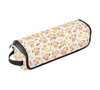 FRODOTGV Borsa da viaggio con motivo a pois e fiori di camomilla, con tappetino resistente al calore, grande capacità, per piastre e asciugacapelli, Banane scimmie e foglie di palma, 1 Size