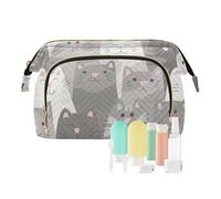 FRODOTGV Borsa da viaggio grande borsa da trucco impermeabile gatti modello scarabocchio cartone animato articoli da toeletta borse cosmetiche da viaggio per borsa, Cartone animato di scarabocchio, 1