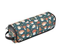 FRODOTGV Borsa da viaggio grande da donna per strumenti per capelli e tappetino resistente al calore, a doppio strato, per ferri da stiro, piastra, biscotti natalizi, Funghi e lumache del bosco retrò
