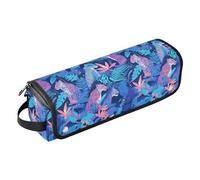 FRODOTGV Borsa da viaggio impermeabile con strisce arcobaleno astratte da donna, borsa da viaggio con cuscinetto resistente al calore, per piastre e asciugacapelli, Estetica Unica Bellezza Leopardo