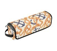FRODOTGV Borsa da viaggio in stile retrò giallo e nero pied de poule da donna, borsa da viaggio grande aperta piatta con cuscinetto resistente al calore per piastra e asciugacapelli piatto, Corda e