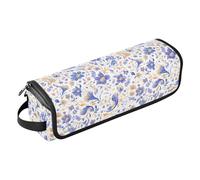 FRODOTGV Borsa da viaggio in stile retrò giallo e nero pied de poule da donna, borsa da viaggio grande aperta piatta con cuscinetto resistente al calore per piastra e asciugacapelli piatto, Paisley