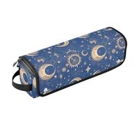 FRODOTGV Borsa da viaggio in stile retrò giallo e nero pied de poule da donna, borsa da viaggio grande aperta piatta con cuscinetto resistente al calore per piastra e asciugacapelli piatto, Mandala