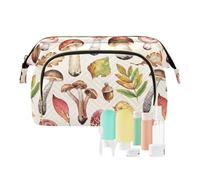 FRODOTGV Borsa da viaggio, motivo con foglie di funghi autunnali ad acquerello, grandi borse per cosmetici, borsa per cambio essenziale, chiave per carte, Modello Foglie Funghi Autunno Acquer, 1 Size