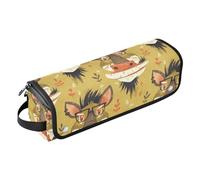 FRODOTGV Borsa da viaggio per accessori per capelli con faccine di animali divertenti e tappetino resistente al calore, custodia da viaggio portatile per ferri da stiro, piastra per arricciacapelli
