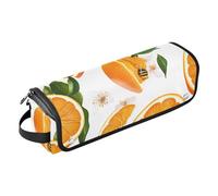FRODOTGV Borsa da viaggio per accessori per capelli, organizer e tappetino resistente al calore con cerniera, arance dolci e frutta bianca, per ferro arricciacapelli, piastra e asciugacapelli piatto