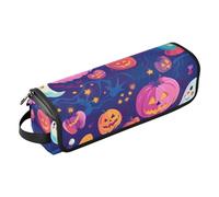 FRODOTGV Borsa da viaggio per accessori per capelli, organizer per accessori per capelli, con tappetino rimovibile resistente al calore, per Halloween, caramelle, mais, rosa, zucca, albero di zucche