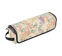 FRODOTGV Borsa da viaggio per attrezzi da capelli con fiori e alpaca e tappetino resistente al calore, custodia da viaggio portatile per piastre, piastre e ferri arricciacapelli, organizer portatile