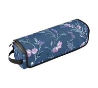 FRODOTGV Borsa da viaggio per attrezzi da donna, a doppio strato, organizer portatile per ferri da stiro, piastre, arricciacapelli, fiori lavanda, callistephus, fresia, blu, 19, 1 Size